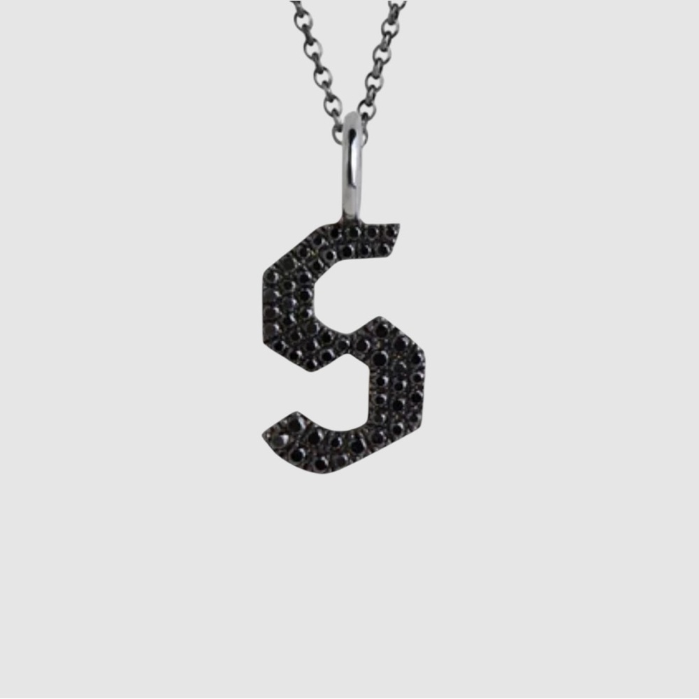 Black Diamond Pavé ‘S’ Pendant
